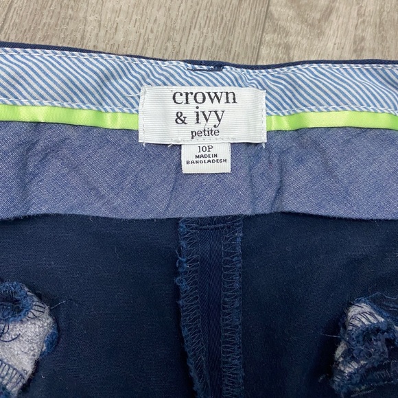 Crown & Ivy Petite Navy Pants 10P - Picture 4 of 7